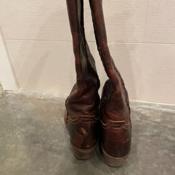 Lane Plain Jane Braided Round Toe Pull On Cowboy Womens Brown Boots Size 6.5 - Picture 10 of 11